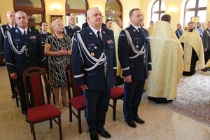 Zastępca KGP wraz z kierownictwem polskiej Policji podczas prawosławnego nabożeństwa z okazji Święta Policji
