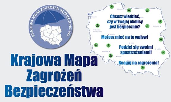 Plakat informujący o Krajowej Mapie Zagrożeń Bezpieczeństwa