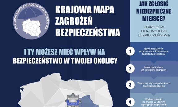 fragment plakatu informacyjnego Krajowej Mapy Zagrożeń Bezpieczeństwa