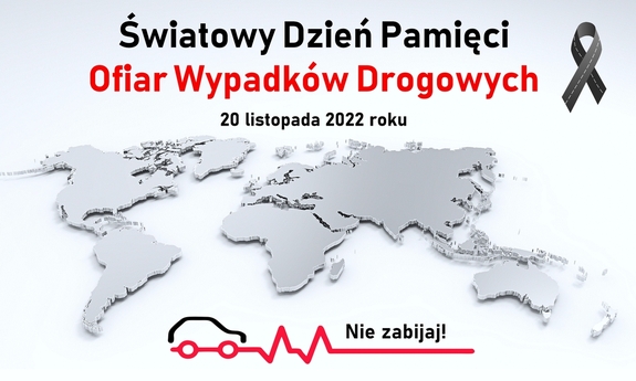 plakat informujący o światowym dniu pamięci ofiar wypadków drogowych