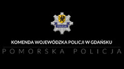 logo pomorskiej Policji i napis: Komenda Wojewódzka Policji w Gdańsku, Pomorska Policja