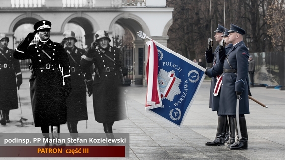 poczet sztandarowy Policji przed grobem Nieznanego Żołnierza