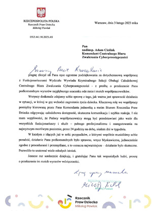 zdjęcie podziękowań