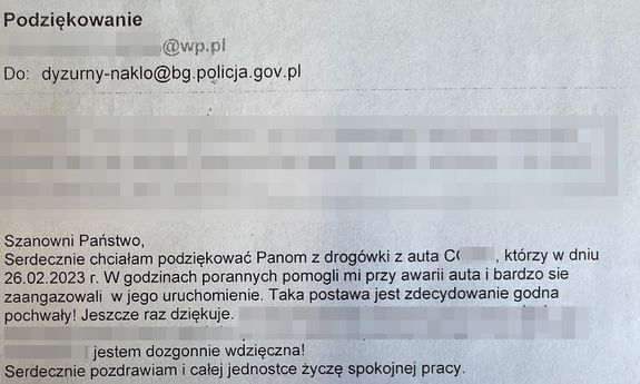 zdjęcie podziękowań