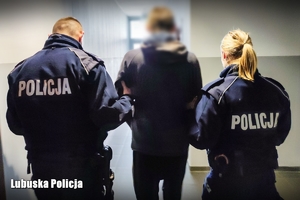 Zatrzymany prowadzony przez policjantów