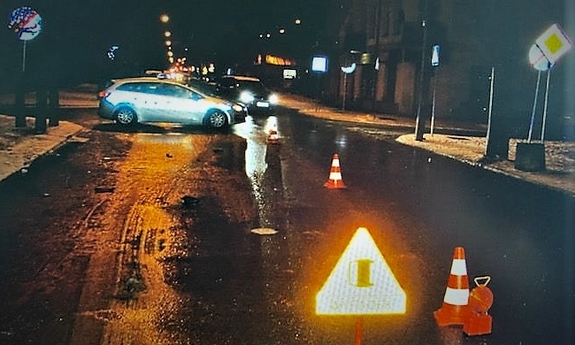 zabezpieczone miejsce potrącenia mężczyzny