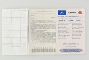 Zabezpieczony dokument przez funkcjonariuszy - dowód rejestracyjny pojazdu