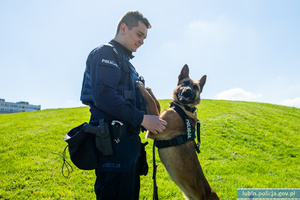 policjant z psem plicyjnym