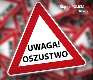 znak ostrzegawczy z napisem w środku: Uwaga! oszustwo