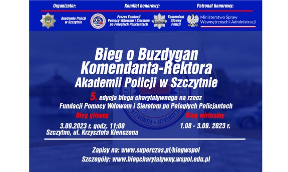 Plakat z informacją o biegu