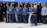 Przemówienia w związku z otwarciem nowej siedziby KPP w Pułtusku, połączone ze ślubowaniem nowych policjantów.