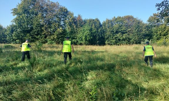 Policjanci w trakcie poszukiwań