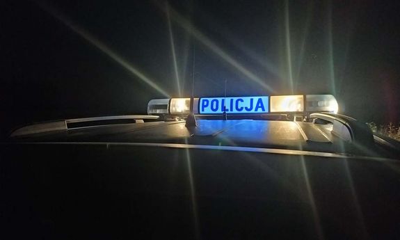 Podświetlany napis policja