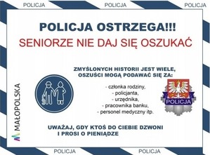 grafika z ostrzeżeniem w trosce o seniorów