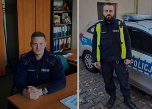 kolaż dwóch zdjęć policjantów