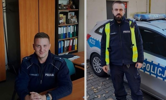 kolaż dwóch zdjęć policjantów