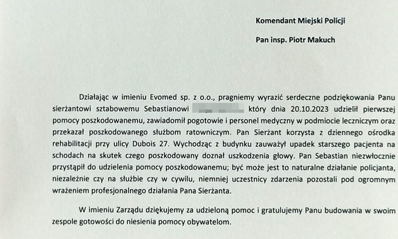 zdjęcie przesłanych podziękowań