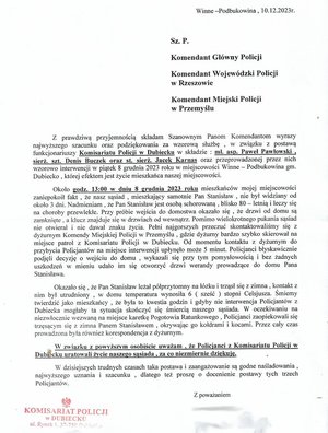zdjęcie przesłanych podziękowań