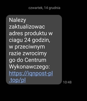 przykładowy sms od oszustów