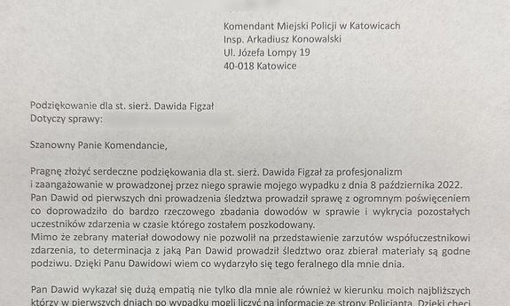 zdjęcie przesłanych podziękowań