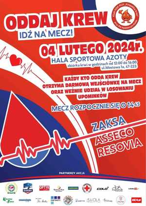 zdjęcie przedstawia plakat zbiórki krwi