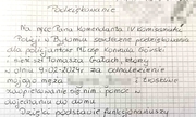 fragment zdjęcia listu z podziękowaniami dla policjantów