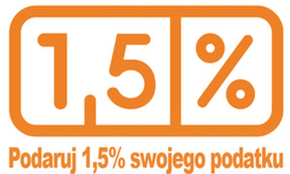 grafika przedstawia napis: Podaruj 1,5% swojego podatku