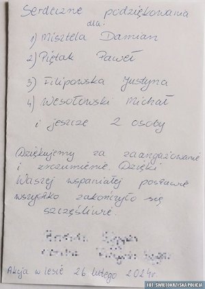 Zdjęcie podziękowań