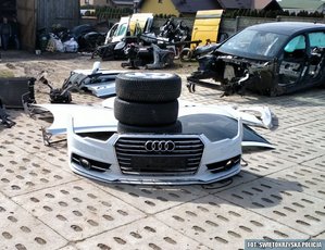 zabezpieczone części od pojazdów
