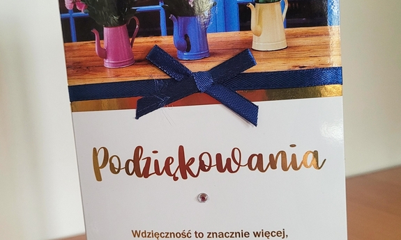 zdjęcie kartki z podziękowaniami