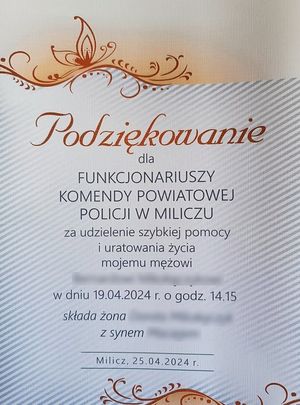 zdjęcie podziękowań