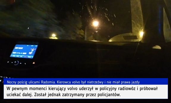 kadr z nagrania z radiowozu
