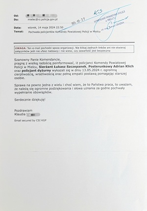 zdjęcie podziękowania