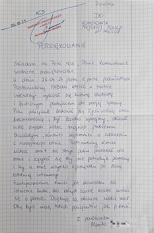 zdjęcie podziękowania