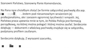 zdjęcie przesłanych podziękowań
