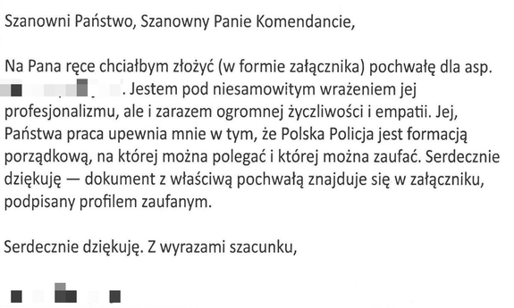 zdjęcie przesłanych podziękowań