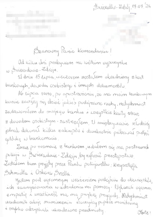 treść podziękowań dla policjantów