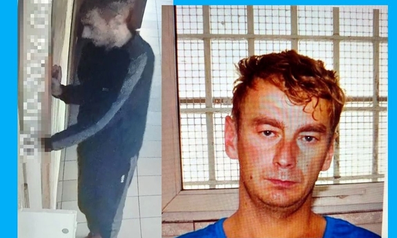 Kolaż dwóch zdjęć przedstawiający poszukiwanego.