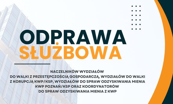 grafika z napisem odprawa służbowa.
