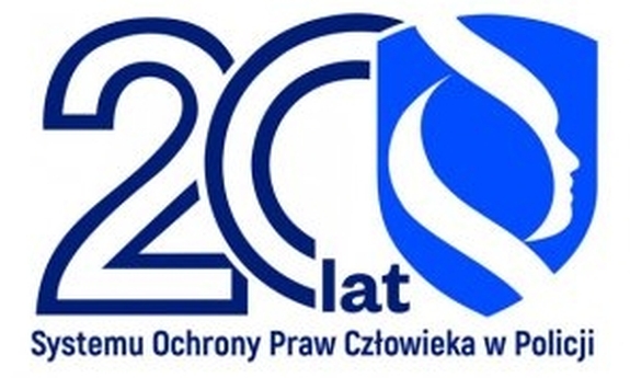 Logo 20 lat systemu praw człowieka w Policji.