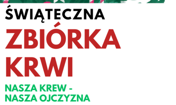 Fragment plakatu informującego o zbiórce krwi.