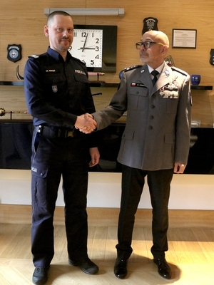 Mł. insp. w stanie spoczynku Marek Górnicki - Prezes Stowarzyszenia Weteranów Działań poza granicami RP spotkał się z Komendantem Głównym Policji nadinsp. Markiem Boroniem.