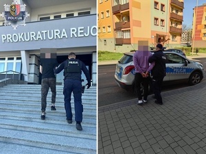 dwa zdjęcia z prowadzenia zatrzymanych.