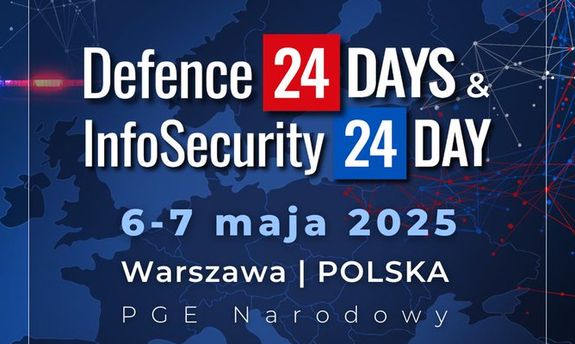Baner z napisami: Defence24Days i Info Security 24 Day, 6-7 maja 2025, Warszawa / Polska, PGE Narodowy