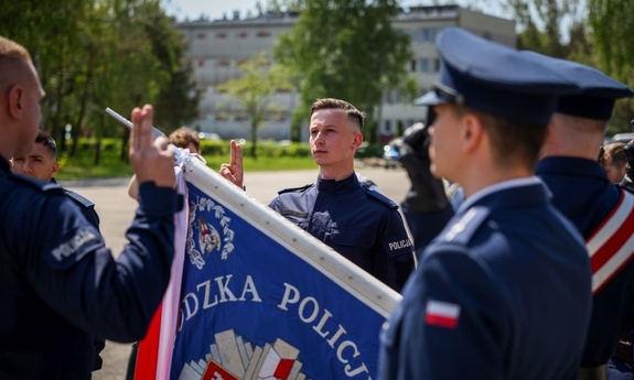 Policjanci podczas ślubowania.