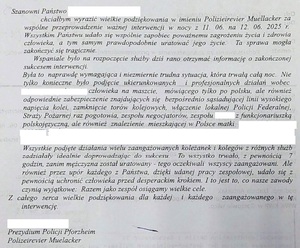 list z podziękowaniami.