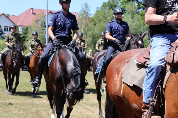 Policjanci na koniach.