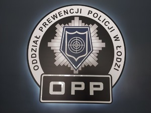 Logo Oddziału Prewencji Policji w Łodzi.