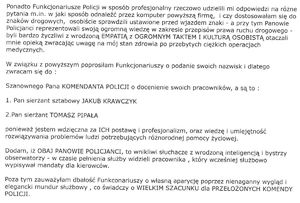 Treść podziękowań.