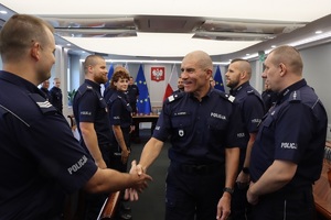 Uczestnicy spotkania z I Zastępcą Komendanta Głównego Policji nadinsp. Romanem Kusterem.